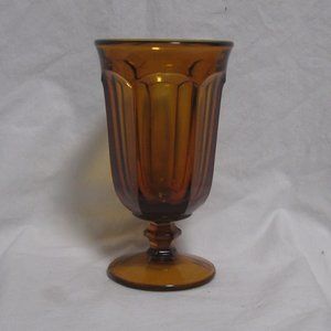 Imperial Glass Old Williamsburg Stemmed Iced Tea Goblet Amber Set of 2